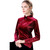 Fifth Avenue Womens Button Neck Detail Velvet Stitched Western Top - FAWWT16