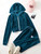 Fifth Avenue Womens Zip Up Velvet Hoodie and Pants Co-Ord Set FAVELC13 - SB