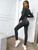 Fifth Avenue Womens Zip Up Velvet Jacket and Pants Co-Ord Set FAVELC17 - Charcoal