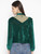 Fifth Avenue Womens Mesh Insert Detail Velvet Stitched Western Top - FAWWT24 - Green