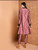 Fifth Avenue Women's TPS511 Blended Silk Kurti and Pants Set - Pink