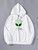 Fifth Avenue DIFT224 Alien Print Hoodie - White