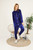 Fifth Avenue Womens Long Zip Velvet Hoodie and Pants Co-Ord Set FAVELC19 - Blue