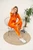 Fifth Avenue Womens Long Zip Velvet Hoodie and Pants Co-Ord Set FAVELC19 - Orange