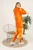Fifth Avenue Womens Long Zip Velvet Hoodie and Pants Co-Ord Set FAVELC19 - Orange