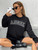 Fifth Avenue DIFT243 Text Printed Sweatshirt - Black
