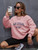 Fifth Avenue DIFT248 Palm Springs Printed Sweatshirt - Pink