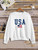 Fifth Avenue DIFT356 USA Flag Printed Sweatshirt - White