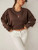 Fifth Avenue DIFT371 Mushroom Printed Sweatshirt - Brown