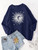 Fifth Avenue DIFT376 Moon Printed Sweatshirt - Navy Blue