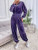 Fifth Avenue Womens Velvet Jacket and Pants Co-Ord Set FAVELC23 - Purple