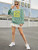 Fifth Avenue DIFT386 Smiley Face Printed Sweatshirt - Mint Green