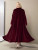 Fifth Avenue Women's Velvet Coat and Pants Co-Ord Set FAVELC24 - Maroon