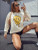 Fifth Avenue DIFT412 Smile Printed Sweatshirt - Cream