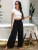 Fifth Avenue Women's Paper Bag Wide Leg Pants FAWLP1
