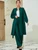 Fifth Avenue Women's Georgette Long Button Coat and Pants Set - FAWGTPS3