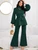 Fifth Avenue Women's Georgette High Neck Top and Pants Set - FAWGTPS8