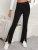 Fifth Avenue Women's Elastic Waist Flare Detail Front Slit Pants FAWLP15