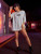 Fifth Avenue DIFT459 Oversized Anti Social Butterfly Printed T-Shirt - Grey