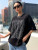 Fifth Avenue DIFT490 Oversized Keep Calm Smiling Printed T-Shirt - Black