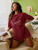 Fifth Avenue DIFT503 Oversized Love Printed T-Shirt - Maroon