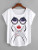 Fifth Avenue Women's Dolman DIFT508 Printed T-Shirt - White