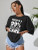 Fifth Avenue DIFT517 Oversized Don't Care Printed T-Shirt - Black