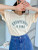 Fifth Avenue DIFT521 Oversized Fine Printed T-Shirt - Cream