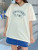 Fifth Avenue DIFT521 Oversized Fine Printed T-Shirt - Cream