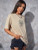 Fifth Avenue DIFT531 Oversized Tennis Printed T-Shirt - Cream