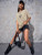 Fifth Avenue DIFT531 Oversized Tennis Printed T-Shirt - Cream