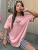 Fifth Avenue DIFT531 Oversized Tennis Printed T-Shirt - Pink