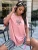Fifth Avenue DIFT531 Oversized Tennis Printed T-Shirt - Pink