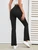 Fifth Avenue Women's Flared Detail Overlap Waist Wide Leg Jogger Pants FAWFJP11