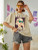Fifth Avenue DIFT540 You Go Girls Printed T-Shirt - Cream