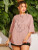 Fifth Avenue DIFT549 Figure Printed Oversized T-Shirt - Pink