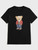 Fifth Avenue Bear Printed MIFT70 T-Shirt - Black