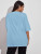 Fifth Avenue DIFT551 Over It Printed Oversized T-Shirt - Light Blue
