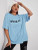 Fifth Avenue DIFT551 Over It Printed Oversized T-Shirt - Light Blue