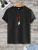Fifth Avenue Rose Printed MIFT72 T-Shirt - Black