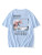 Fifth Avenue Front Back Cat Wave Printed MIFT173 T-Shirt - Light Blue