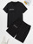 Mens Summer Printed Co Ord Set by Fifth Avenue MSFACSS15 - Black Black