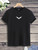 Fifth Avenue Mini Eagle Printed MIFT205 T-Shirt - Black