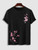Fifth Avenue Japanese Florals Printed MIFT210 T-Shirt - Black