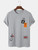 Fifth Avenue Stickers Printed MIFT212 T-Shirt - Grey