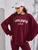 Fifth Avenue WTPS27 Print Oversized Detail Sweatshirt and Jogger Pants Set