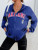 Fifth Avenue DIFT601 Oakland Print Zip Hoodie - Royal Blue