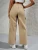 Fifth Avenue Women's Elastic Wide Leg Cargo Pocket Detail Pants FAWLP71