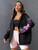 Fifth Avenue DIFT733 Butterfly Print Zip Hoodie - Black