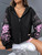 Fifth Avenue DIFT733 Butterfly Print Zip Hoodie - Black